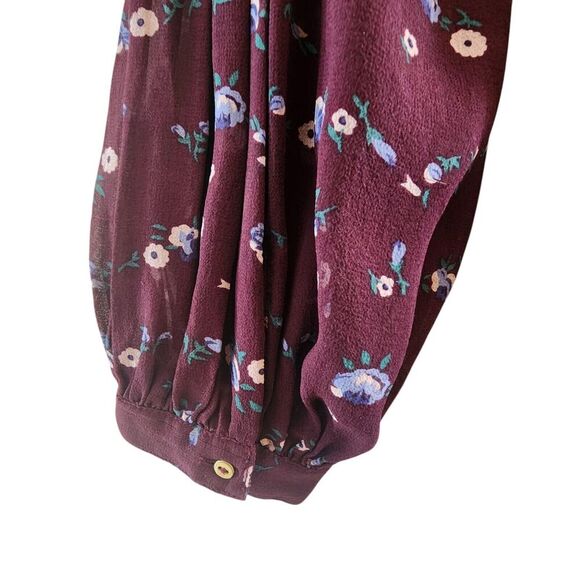 Ulla Johnson Gita Mini Dress Boho Silk Floral Embroidered Tassel Burgundy Size 4 - Picture 7 of 11